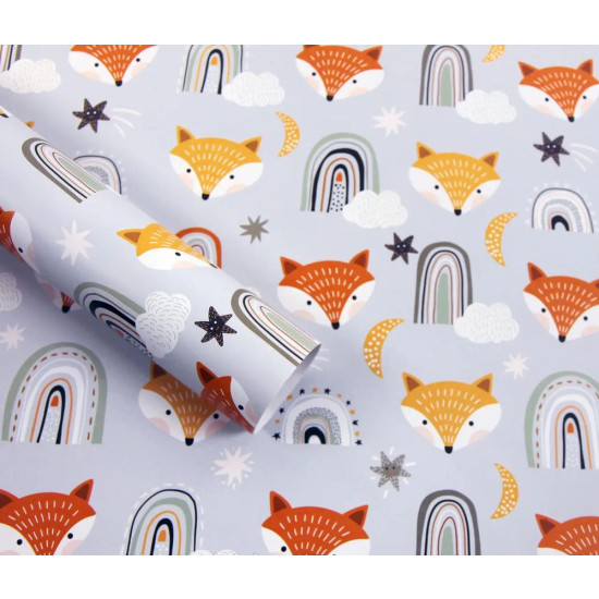 Бумага новогодняя для упаковки подарков 10 листов - 100 х 70 см 50г (PCZ10070-10-570)