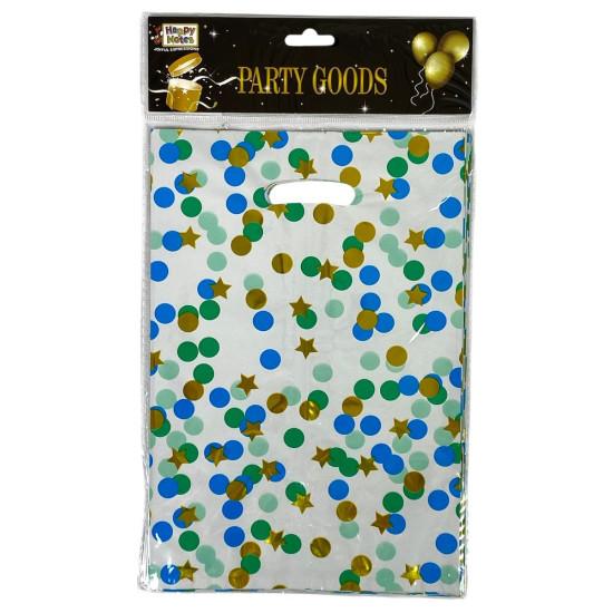 Пакеты подарочные полиэтиленовые 17 х 25см, 400мкм фольга, 10шт Unison (10720 colorful)