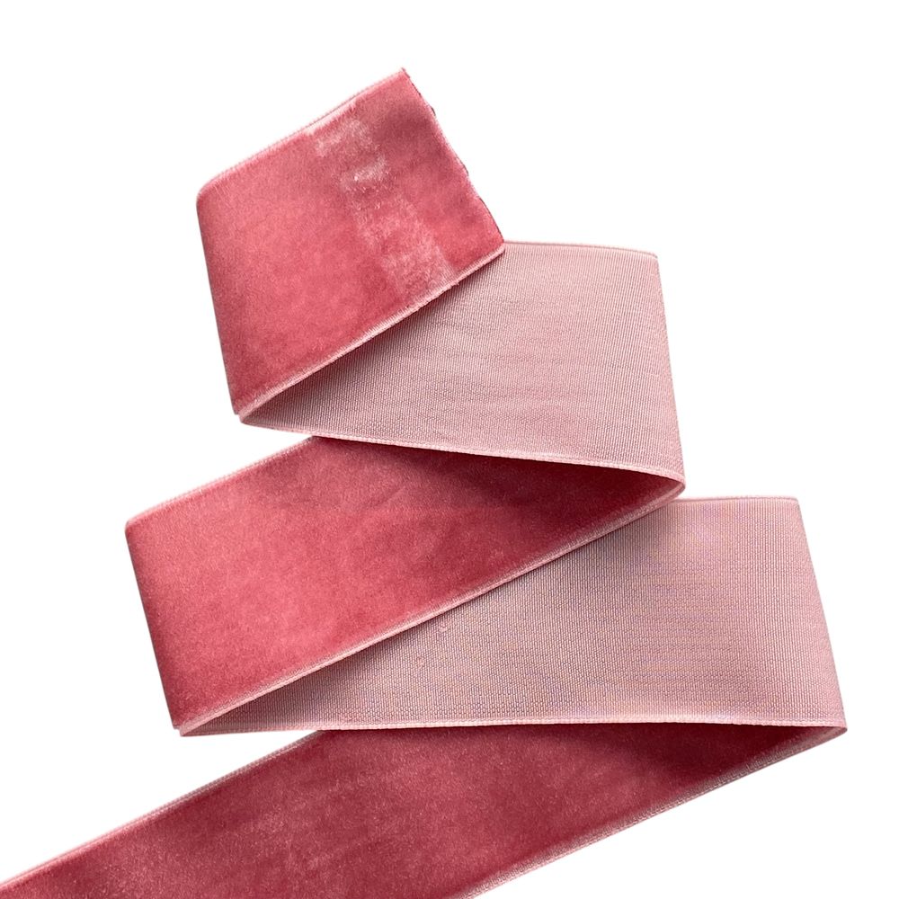 Бархатная лента  4 см (±5мм) х 30 ярдов Розовый Marill (D00840- C 76)