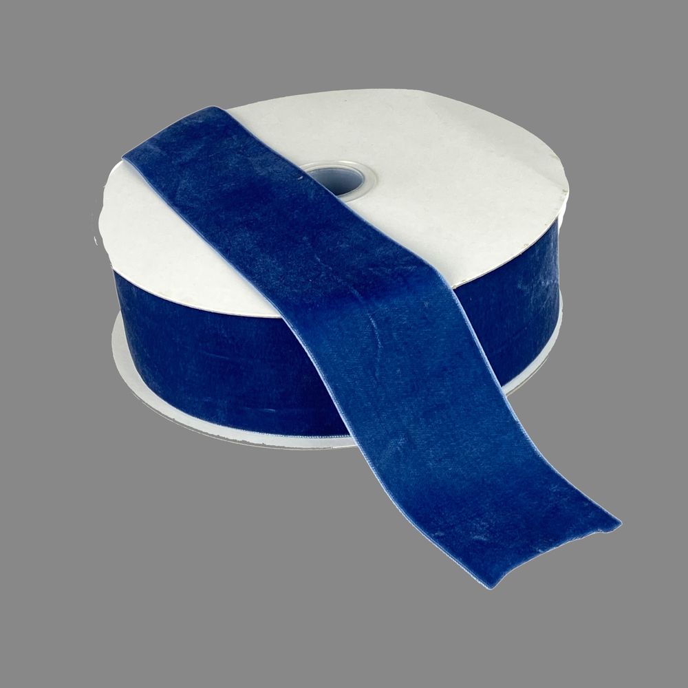 Бархатная лента  5 см (±5мм) х 20 ярдов Синий Marill (D00850- C 67)