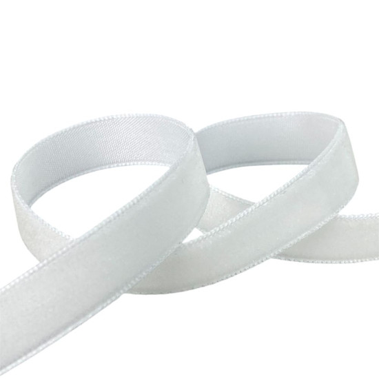Бархатная лента  1,0 см х 50 ярдов Белый Marill (D00810- C 02)