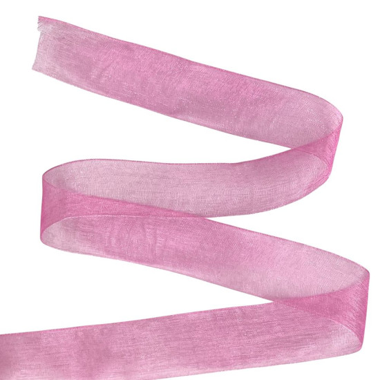 Стрічка з органзи темно-рожева 2,5 см х 50 ярдів Рожевий Marill (D02025-1094)