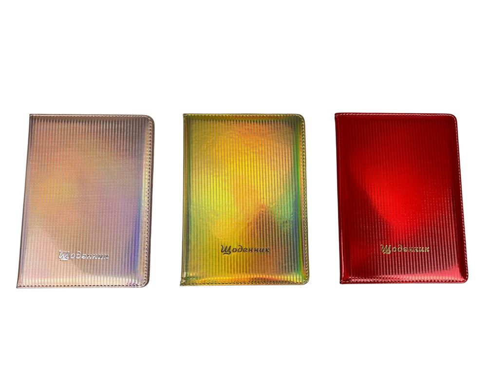 Щоденник шкір/зам 24 х 17,5см Райдужні вертикальні смужки (0025-9)