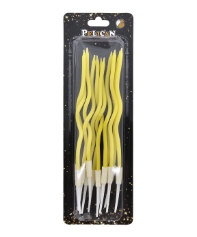 Свічки "Хвилька 12 штук" вінтажний жовтий TM Pelican (861151)