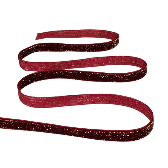 Бархатная лента  блестящая 1,0 см х 50 ярдов (D16710- С 144)