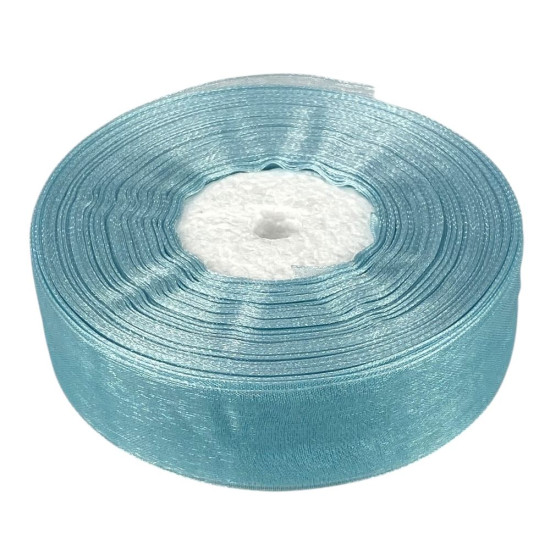 Лента с органзы  "морская волна" 2,5 см х  50 ярдов Голубой Marill (D02025-1093)
