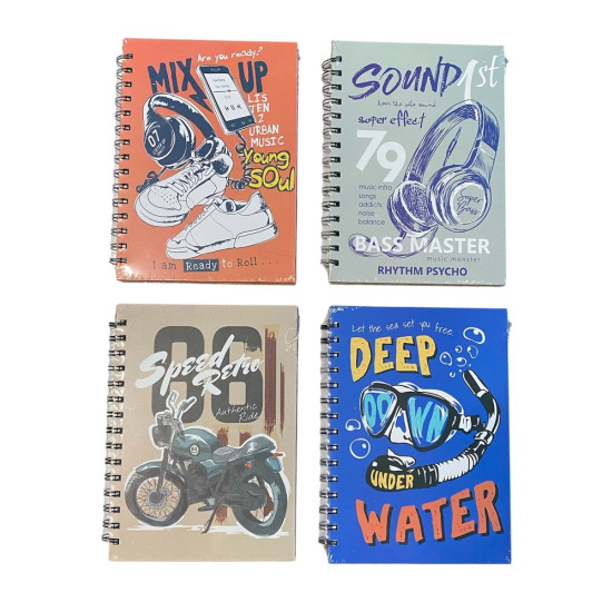 Тетрадь А5 на спирали, 80 листов 80г/м2 клетка, "Подростковая" (1813-10)