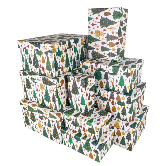 Подарочная новогодняя коробка 29 х 21 х 9см, 10шт/наб (3565-10)