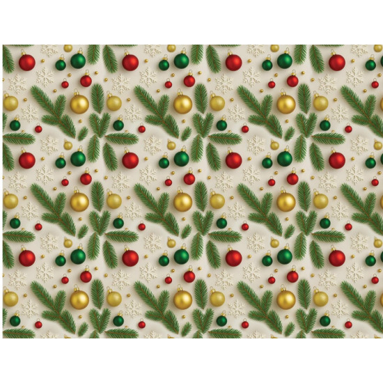 Бумага подарочная мелованная 80г, новогодняя, 100 х 70см -10 листов (PVM10-324NY)