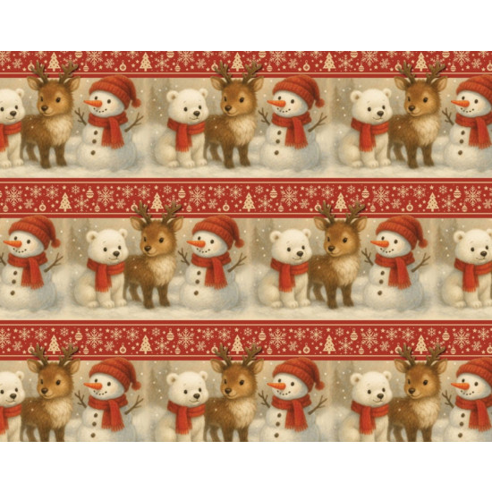 Бумага подарочная мелованная 80г, новогодняя, 100 х 70см -10 листов (PVM10-326NY)