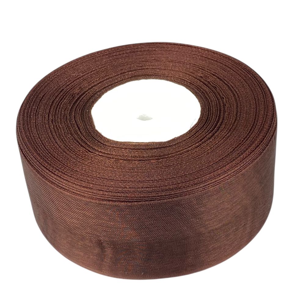 Стрічка з органзи "шоколад" 4,0 см х 50 ярдів Коричневий Marill (D02040-32)