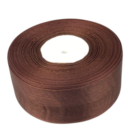 Стрічка з органзи "шоколад" 4,0 см х 50 ярдів Коричневий Marill (D02040-32)