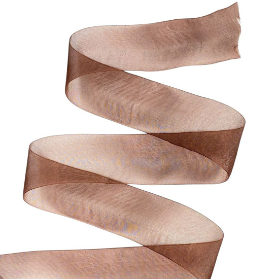 Стрічка з органзи "шоколад" 4,0 см х 50 ярдів Коричневий Marill (D02040-32)