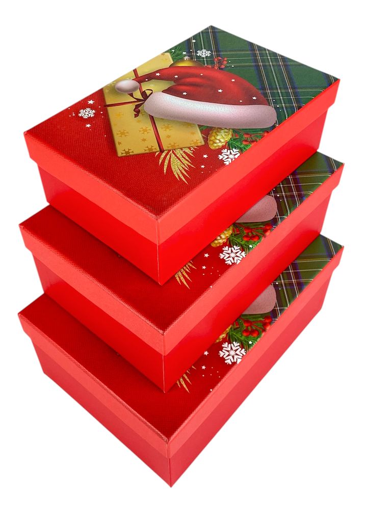 Подарункова новорічна коробка 23 х 16 х 9,5смм, 3шт/наб (1037Y-005L)