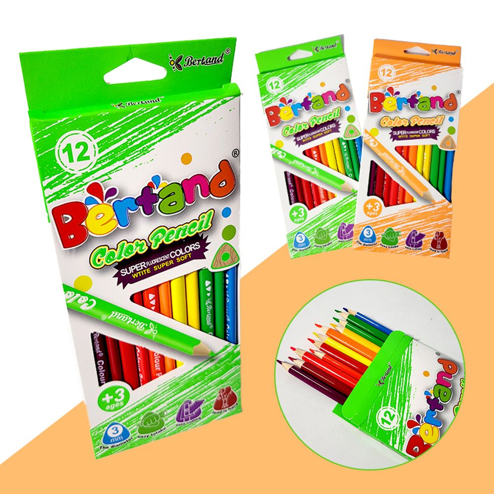 Карандаши треугольные цветные, 12 цветов (BD19005-12Y)