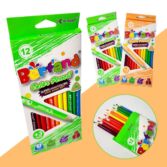 Карандаши треугольные цветные, 12 цветов (BD19005-12Y)