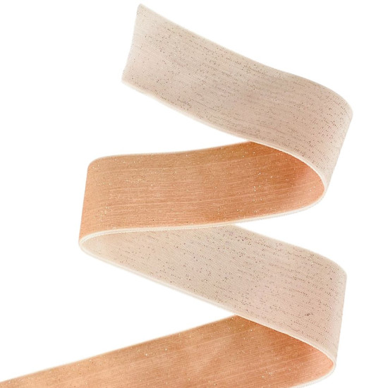 Бархатная лента  блестящая 4,0 см х 30 ярдов Marill (D16740- peach)