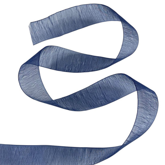 Стрічка з органзи  темно- синя 2,0 см х 50 ярдів Синій Marill (D02020-38)