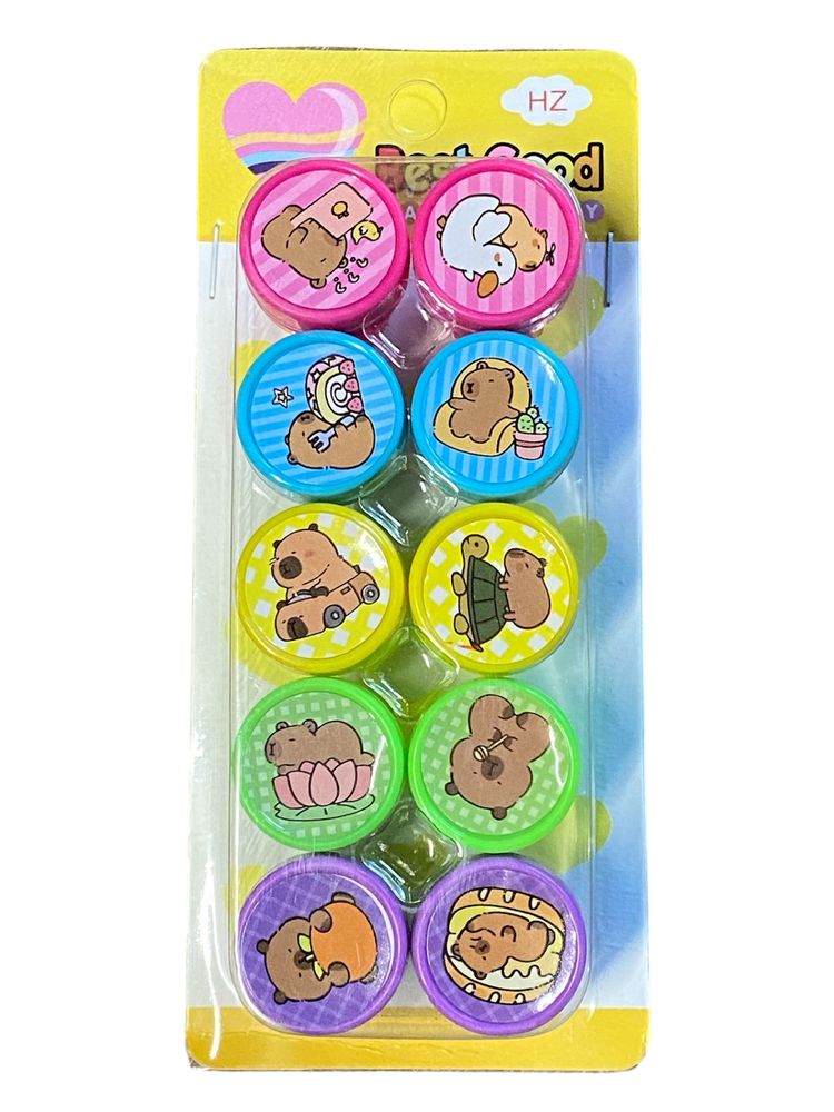 Набор штампиков 25мм 10шт "Капибара" в блистере (1019-CB)