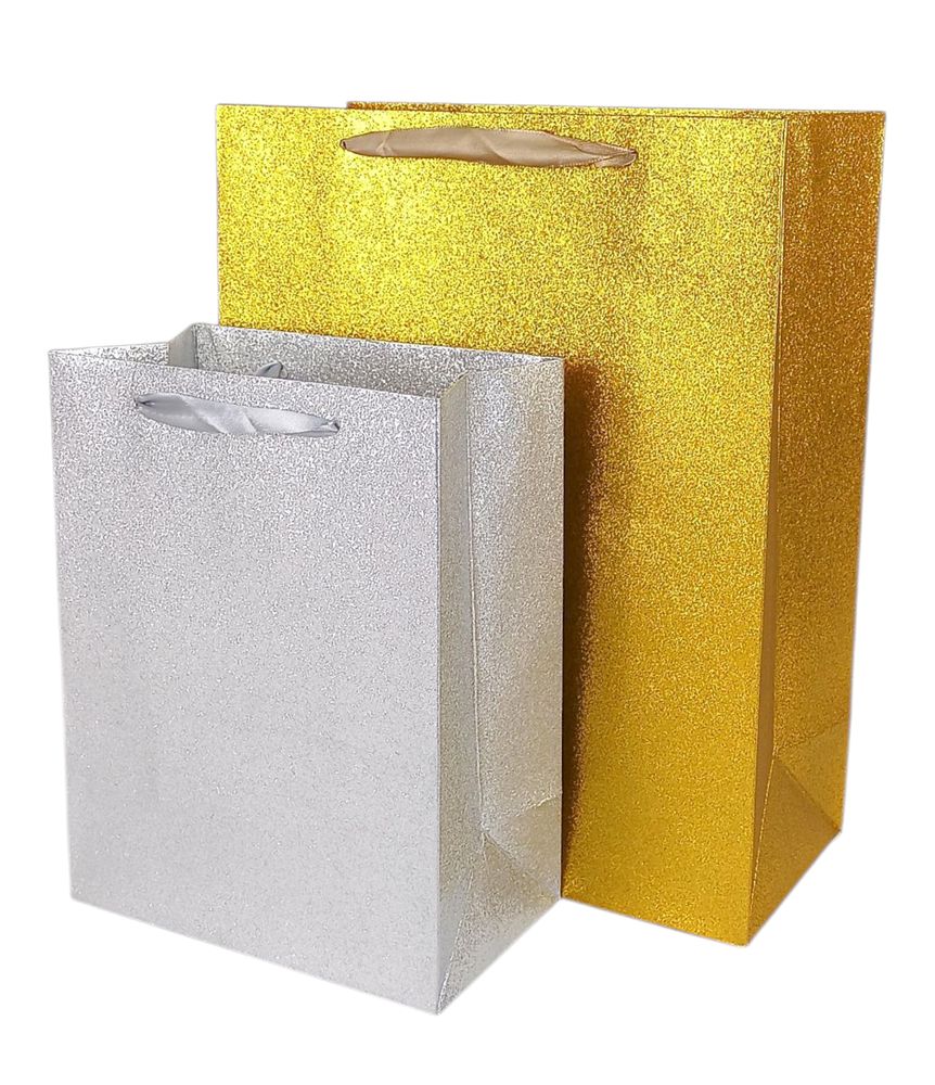 Пакет подарочный "Глиттер"   23 х 18 х 10см, 210г/м2, 2 дизайна Unison (2990-23)