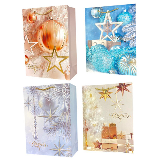 Пакет подарочный новогодний , 30 х 42,5 х 12cm 4 дизайна (Y2814L)