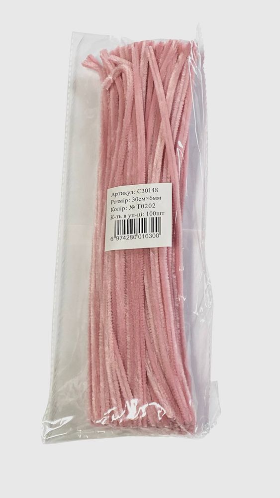 Синельная проволока, 300 х 6мм, розовая, 100 шт Розовый Marill (C30148-T0202)