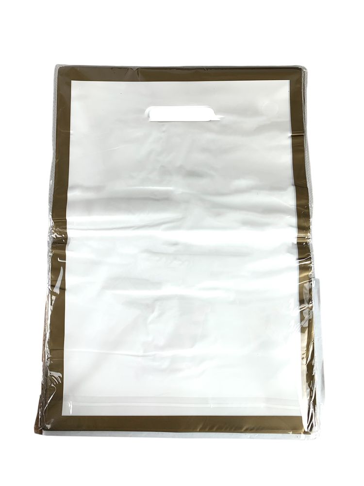 Пакет поліетиленовий з прорізною ручкою, 30 х 20см 50шт/уп (10804 white-gold)