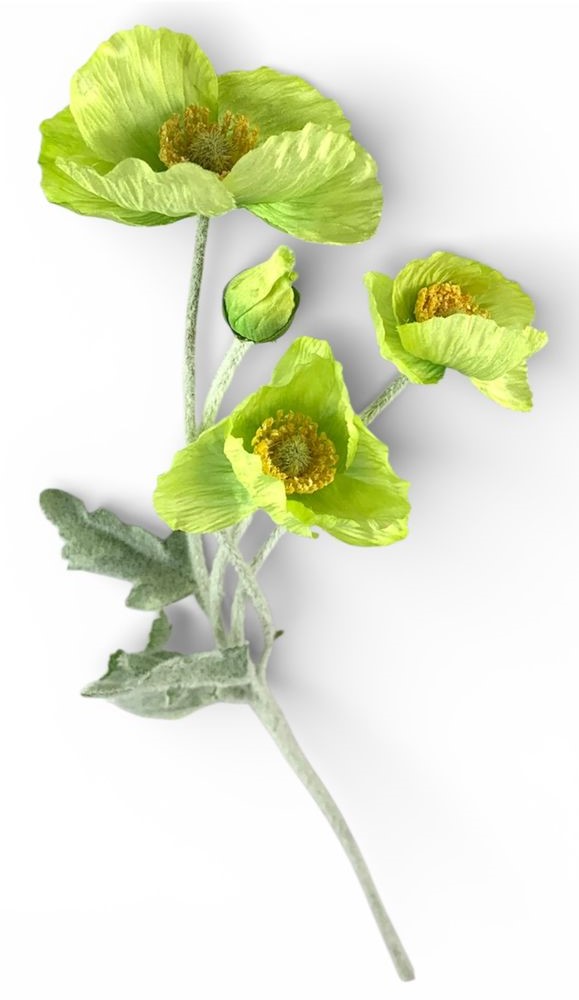 Ветка с маками, 60 см, салатная Unison (ТВ-60-1)