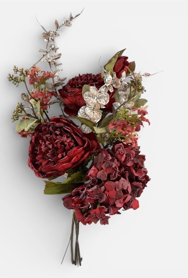 Декоративный цветочный букет 60см, бордо Unison (c30508)