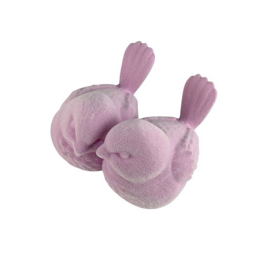 Фігурка для пасхального декору "Дві пташки" бузкові оксамитові 12см Фіолетовий (L00217.4)