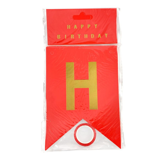 Гірлянда прапорці "Happy birthday"  12 х 17см, різнокольорові (HB-1101)