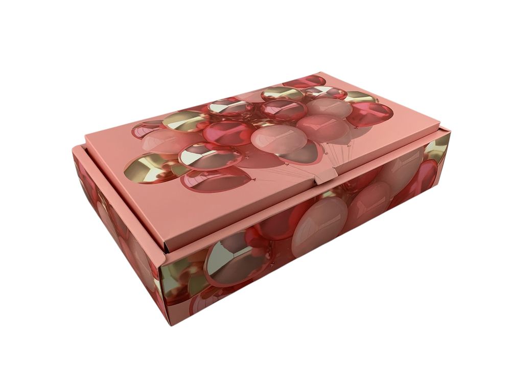 Подарочная коробка раскладная, 17 х 30 х 6,9см, 350гр  Шарики Розовый Unison (H808-1M)