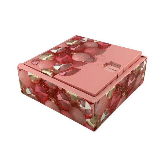 Подарункова коробка розкладна, 20 х 20 х 7см, 350гр  Кульки Unison (H808-2S)