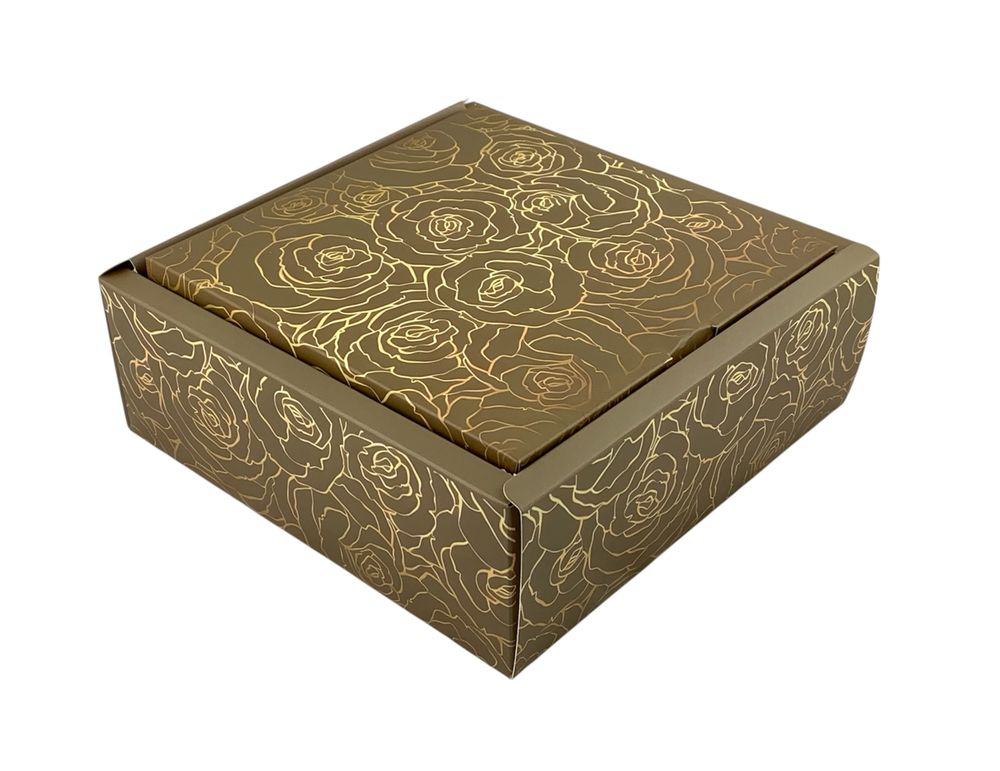 Подарункова коробка розкладна, 20 х 20 х 7см, 350гр  Троянди Unison (H810-2S)
