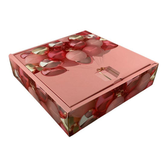 Подарункова коробка розкладна, 25 х 25 х 7,2см,  350гр  Кульки Unison (H808-2M)