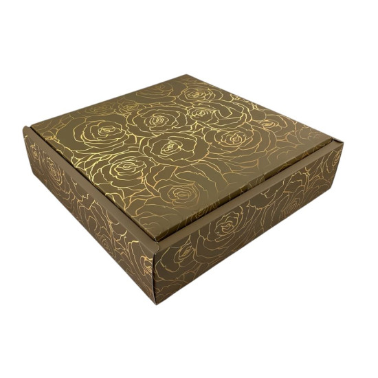 Подарункова коробка розкладна, 30 х 30 х 7,4см, 350гр  Троянди Unison (H810-2L)
