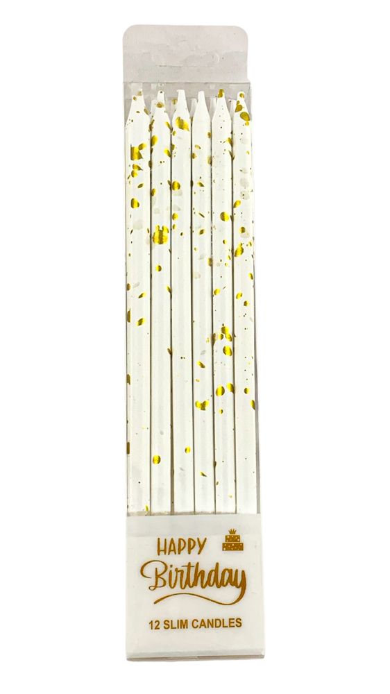 Набір свічок для торту з блиском,15,0 см, білий, 12шт (625622 white)