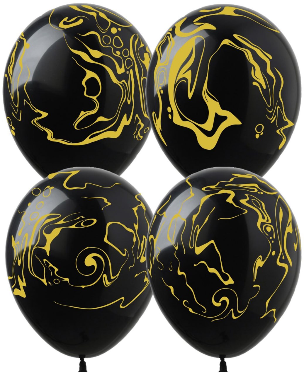 Кульки  латексні 12"(30сm)  "Мрамор золото"  10шт (8200712)