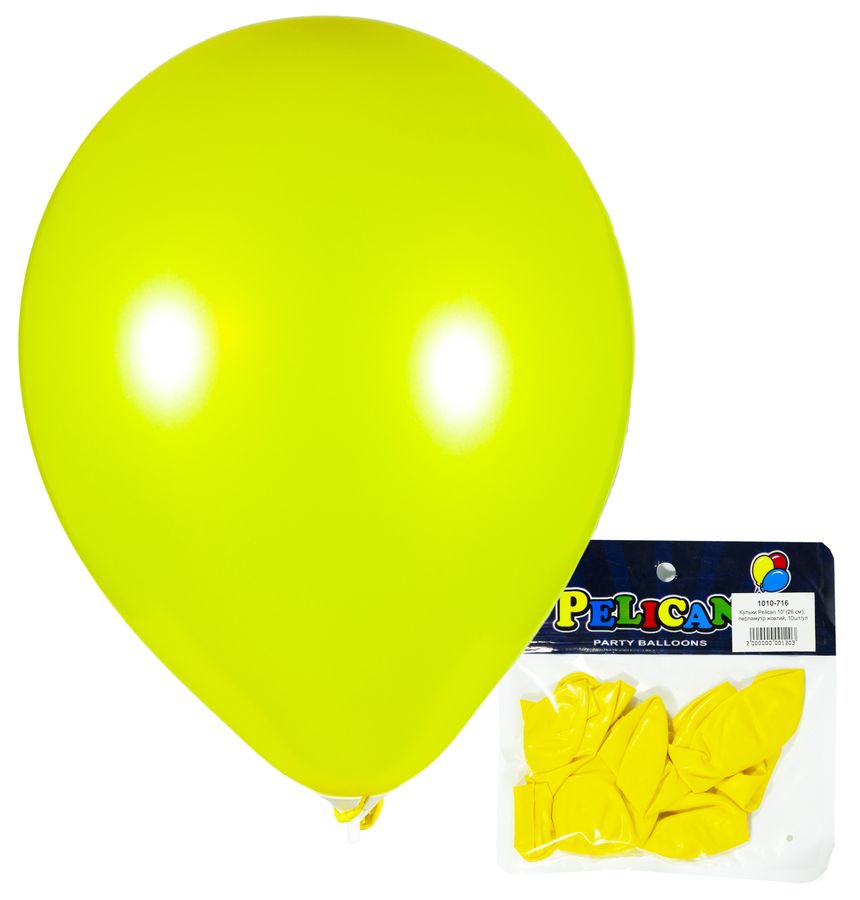 Шарики Pelican 10' (26 см), перламутр желтый, 10шт/уп Желтый Pelican (815716/1010-716)
