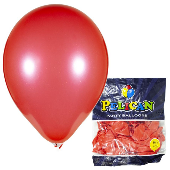 Шарики Pelican 10' (26 см), перламутр красный, 50шт/уп Красный Pelican (811719/1050-719)
