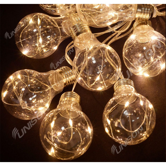 ШТОРА-ЛАМПОЧКИ РОСА 60мм, 10шт, 5м, білий теплий (1366-07)