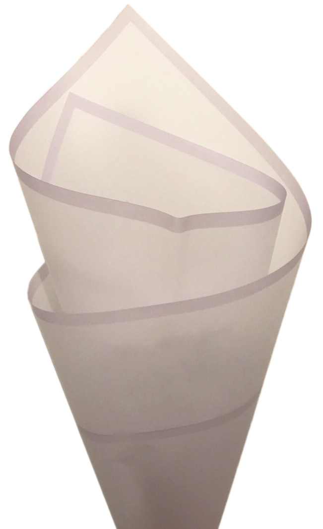 Калька димчасто-рожева з облямівкою для квітів - матова флористична плівка , 60x60cm, (20шт) (PKD-K-16)