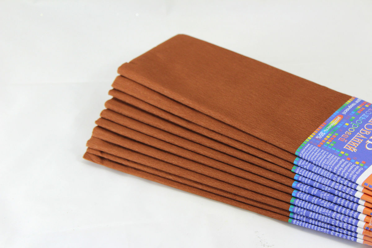 Креп-бумага 35% - 50х200см, 20г/м2 - коричневая, KR35-8043 (KR35-8043)