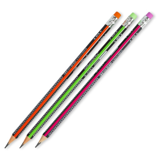 Олівець HB, S-0051 простий - пластик з гумкою, 144 шт в упаковці (S-0051)