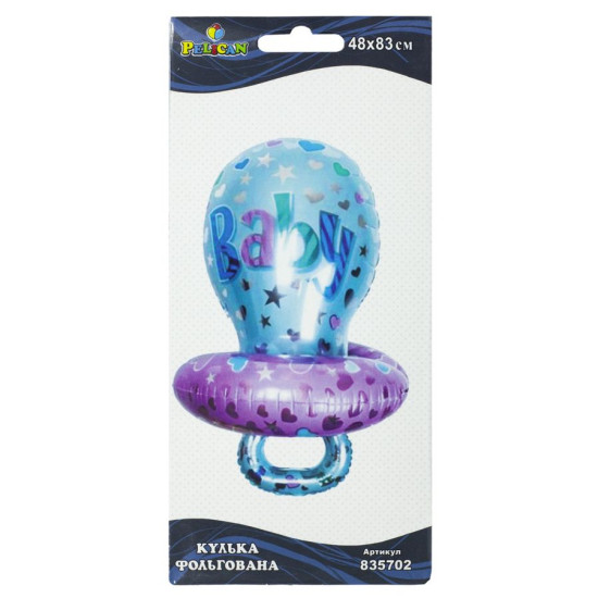 Шарик фольгированный Pelican, соска для мальчика, 83см, 835702 (835702)