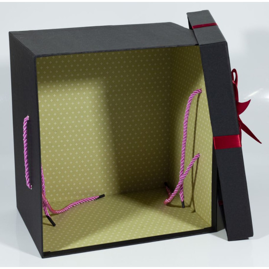 Подарункова коробка SN17-1, прямокутна чорна з червоним бантом, 29х27х19cm/25х23х16.5/22х19х13.5cm   3шт. в наборі (SN17-1)
