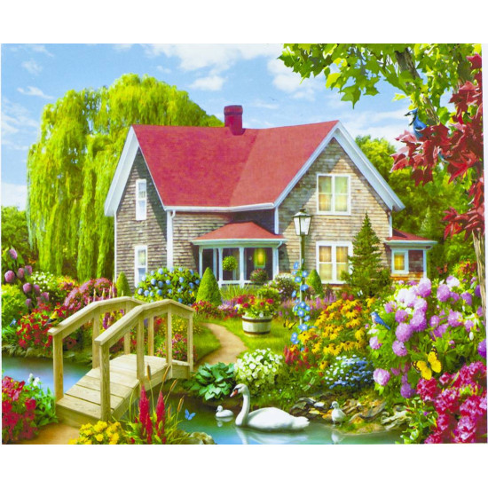 Картина по номерам "Дом мечты" 40*50см,крас.-акрил,кисть-3шт.(1*30) (3386)