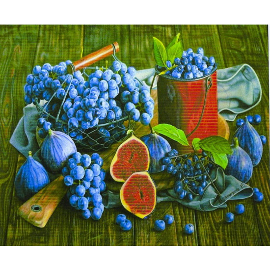 Картина по номерам на дереве "Ягоды" 40*50см,крас.,кисти (8358-D)
