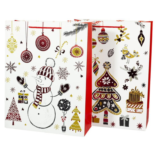 Пакеты 31*40*12cm подарочные новогодние с фольгой, Unison, 5392L (5392L)