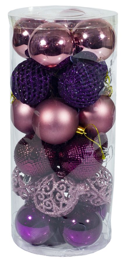 Набор ел. шаров "Микс" D6см, 24шт, PVCкоробка (1108)